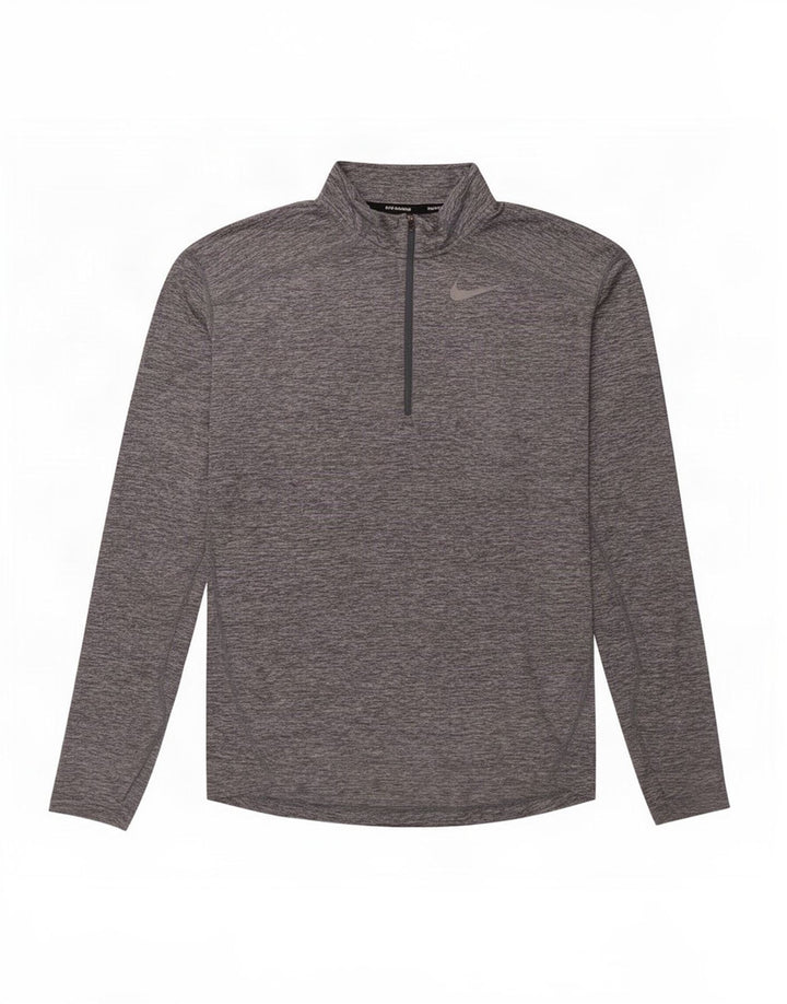Top de trening pentru bărbați Dri Fit, cu fermoar și gât, cu pulover, gri mic