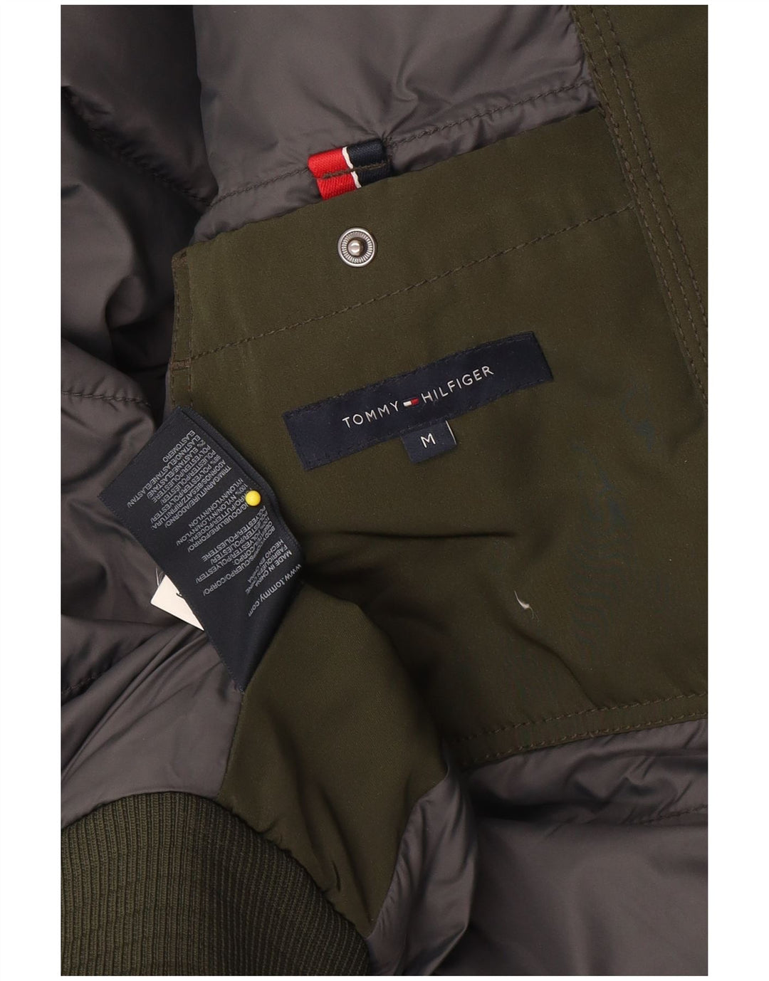 Jachetă căptușită pentru bărbați Tommy Hilfiger UK 38 Poliester verde mediu