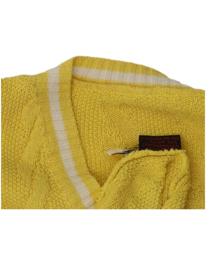 Pulover vintage pentru bărbați cu decolteu în V IT 50/52 Poliacrilic galben mediu