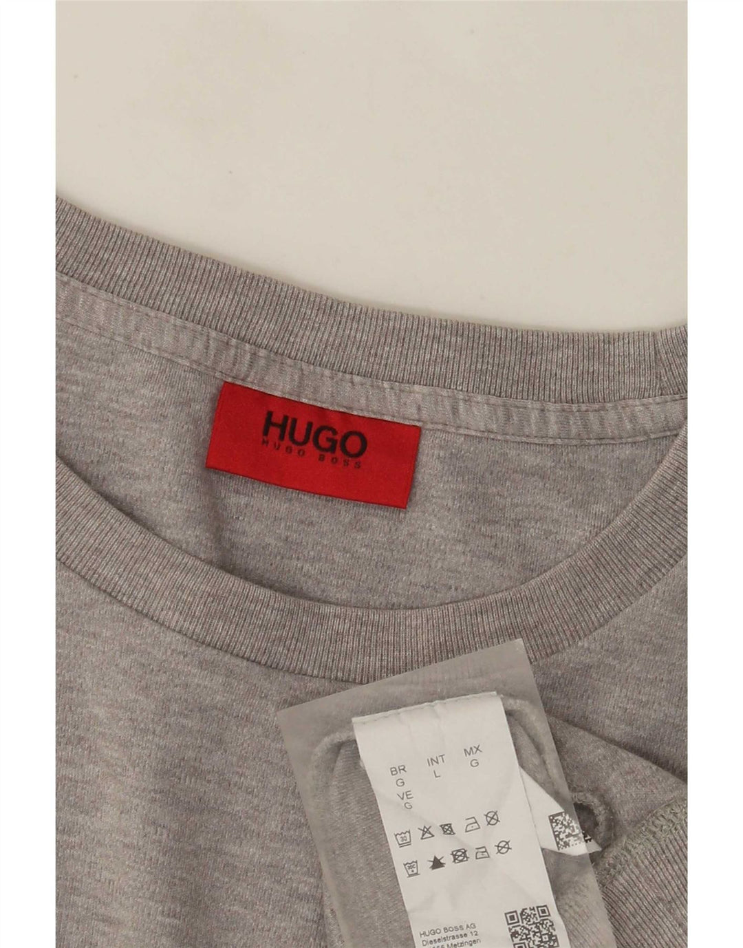 Hanorac grafic pentru bărbați Hugo Boss Pulover mare din bumbac gri