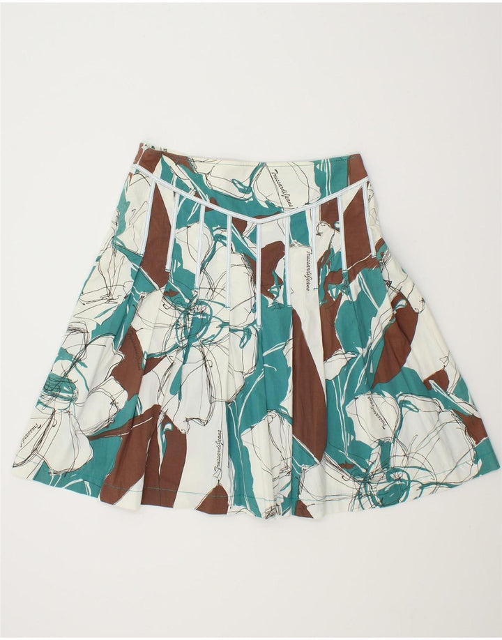 TRUSSARDI Womens Knife Pleated Skirt W29 Medium  Blue Colourblock Vintage Trussardi and Second-Hand Trussardi from Messina Hembry 