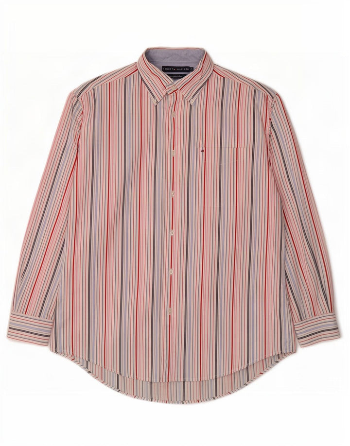 Cămașă pentru bărbați Tommy Hilfiger, bumbac cu dungi medii, multicolore, anii 80