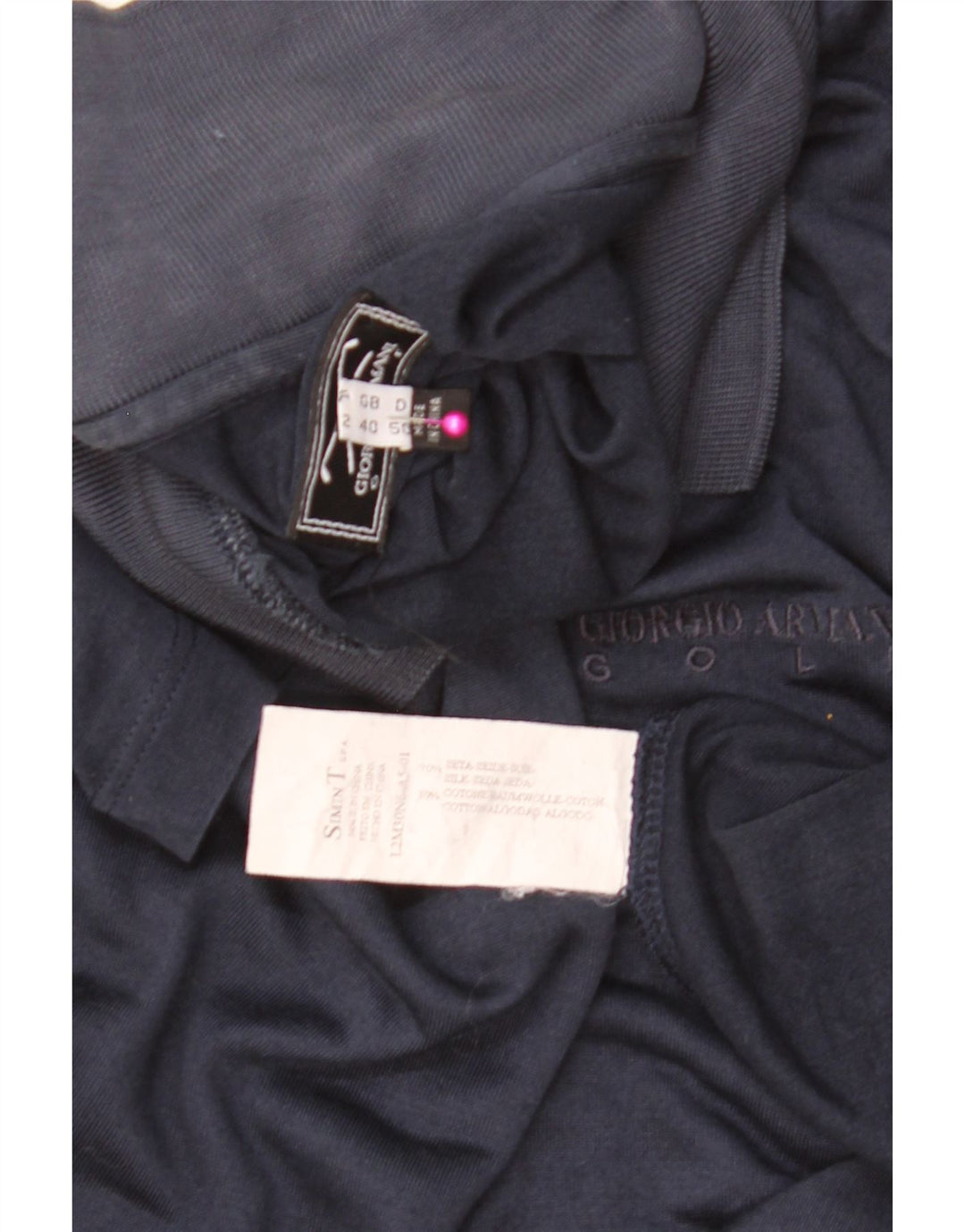 GIORGIO ARMANI Tricou Polo Bărbați IT 50 Medium Bleumarin Mătase