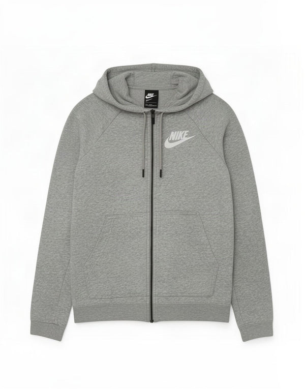 Hanorac supradimensionat cu fermoar Nike pentru femei UK 6 XS bumbac gri