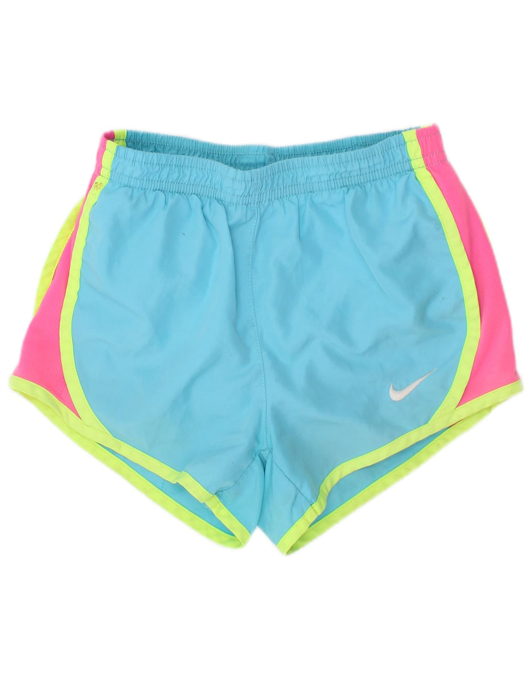 Pantaloni scurți sport Nike pentru fete 5-6 ani, albastru mediu, poliester color bloc