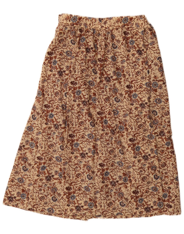 Fustă A-Line pentru Damă Vintage, Talie Înaltă, IT 42 Medium W26 Lână Florală Bej