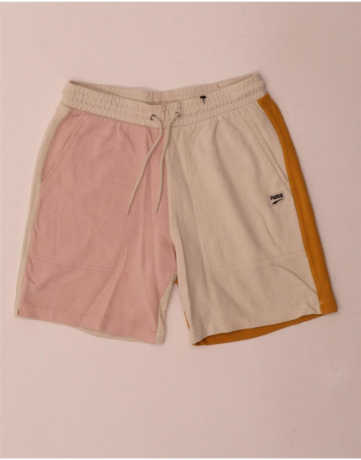 Pantaloni scurți sport Puma pentru bărbați, bumbac color bloc mediu, multicolor