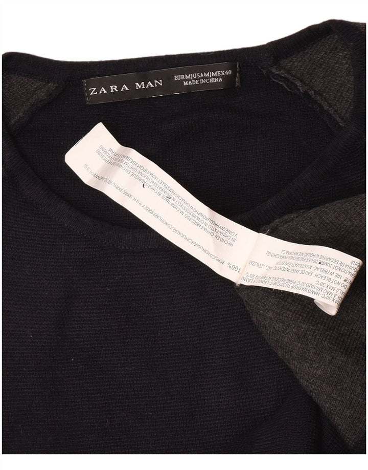 Top pentru bărbați Zara cu mânecă lungă, mediu, bleumarin, acrilic