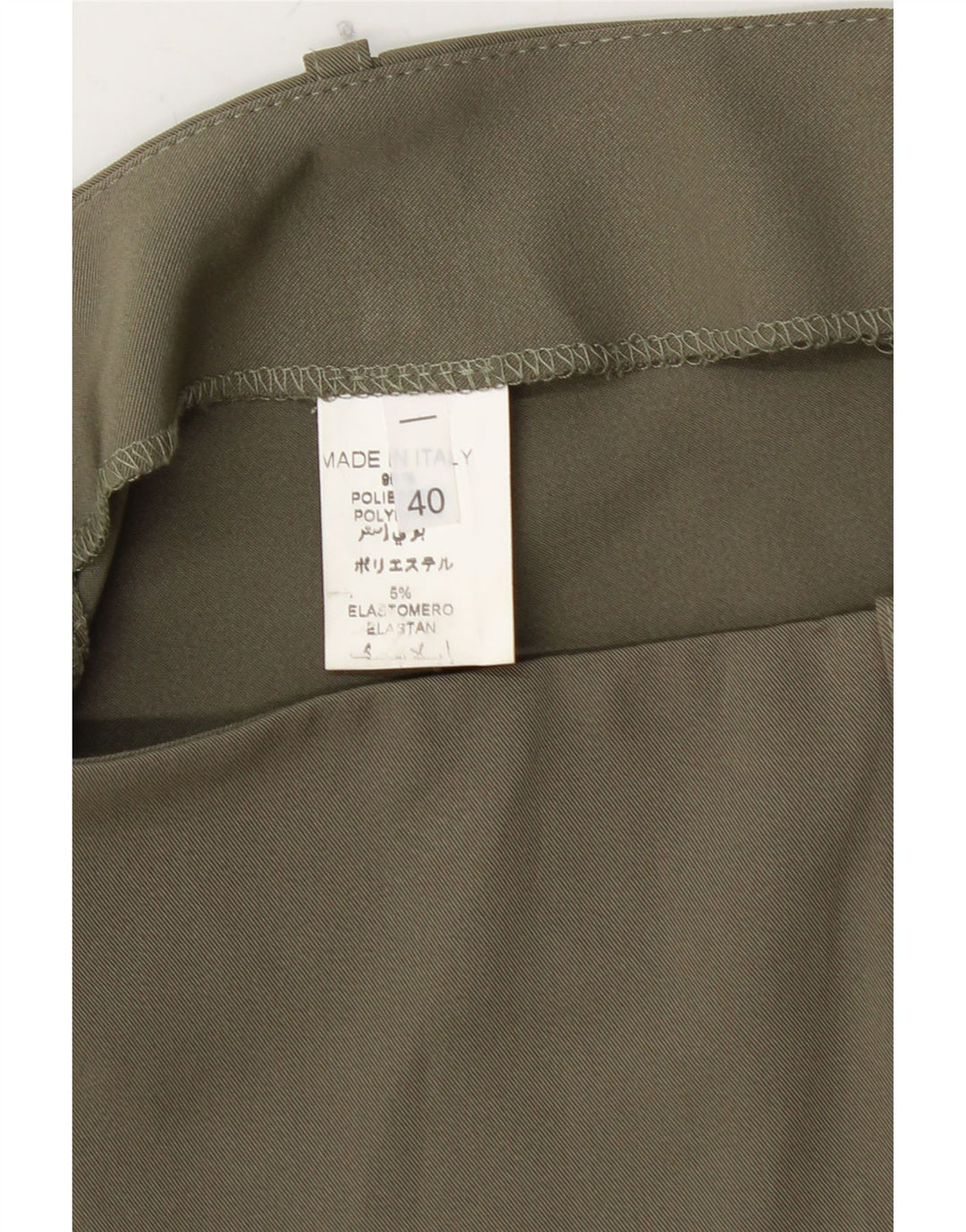 Fustă mini pentru femei VINTAGE cu talie joasă IT 40 Small W28 Kaki Poliester