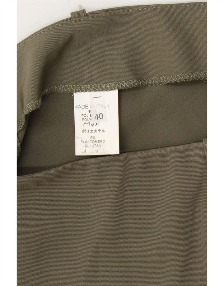 Fustă mini pentru femei VINTAGE cu talie joasă IT 40 Small W28 Kaki Poliester