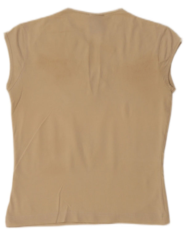 Top de tricou crop NIKE pentru femei UK 10/12 Bej mediu