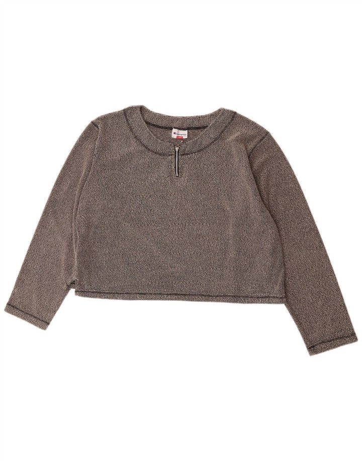Crop Top pentru femei Champion cu mânecă lungă UK 16, mare, gri poliester cu pături