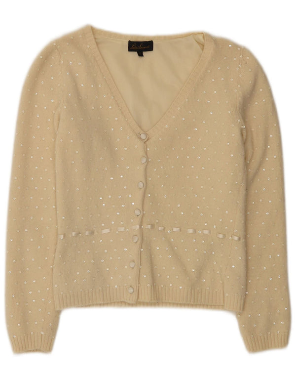 Pulover cardigan pentru femei Luisa Spagnoli UK 10 Bej cu pete mici