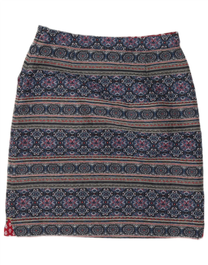 Fusta mini pentru femei White Stuff UK 10 Small W30 Blue Geometric Poliester