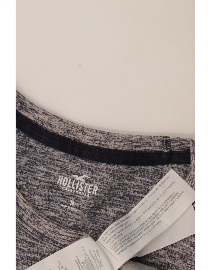 Top pentru bărbați HOLLISTER cu mânecă lungă, mediu bleumarin, bumbac cu pete