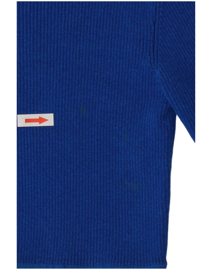 Crop Top pentru femei Zara cu mânecă lungă UK 8 Small Blue Viscose