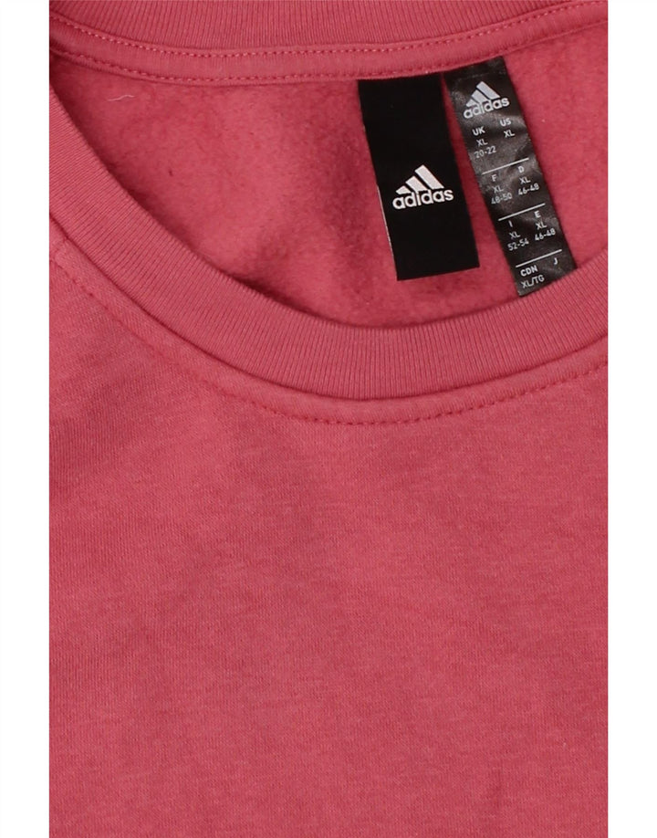 ADIDAS Womens Sweatshirt Jumper UK 20/22 XL Pink Polyester Vintage Adidas and Second-Hand Adidas from Messina Hembry 