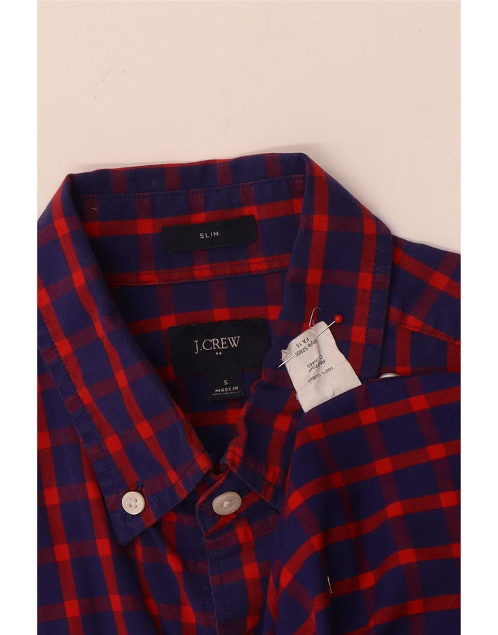 Cămașă subțire pentru bărbați J. Crew, bumbac cu carouri albastre mici