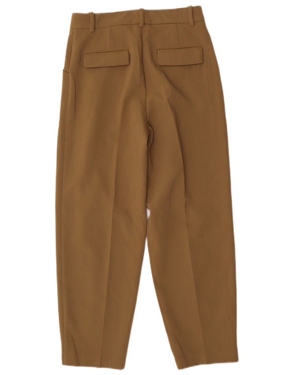 Zara Womens Crop Pegged Casual Trousers XS W24 L25 Khaki