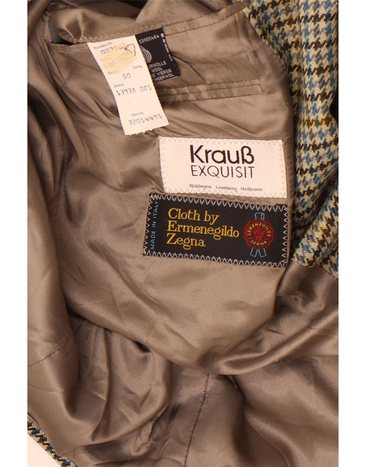 Sacou blazer pentru bărbați Ermenegildo Zegna EU 50 Medium Khaki Houndstooth