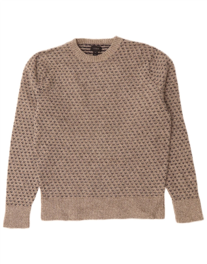 J. CREW Pulover cu gât de barcă pentru femei UK 14 Medium Gri Fair Isle