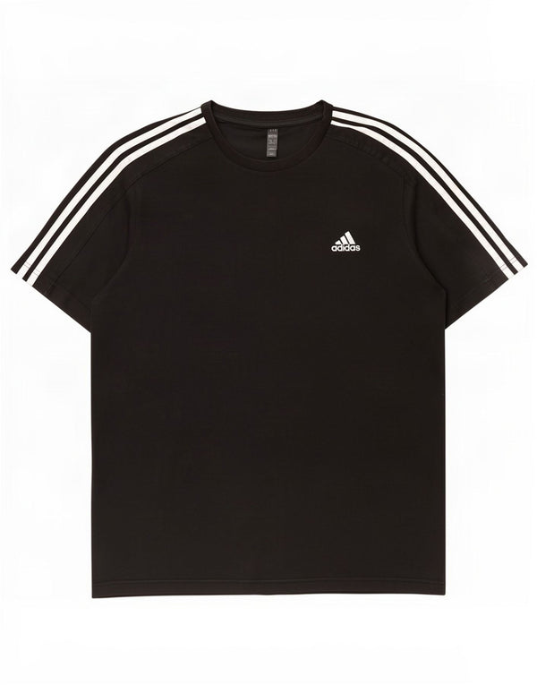 Adidas Mens T-Shirt Top 2XL Black Cotton