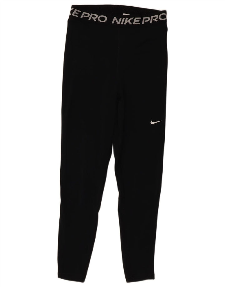 Leggings cu grafic pentru femei Nike Dri Fit Crop UK 8 Poliester negru mic