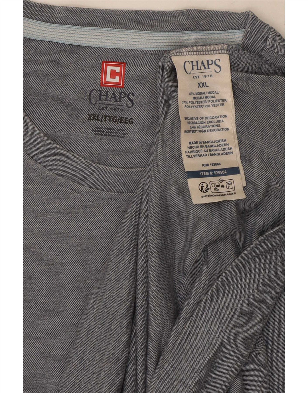 Tricou pentru bărbați Chaps Top 2XL Gri Modal