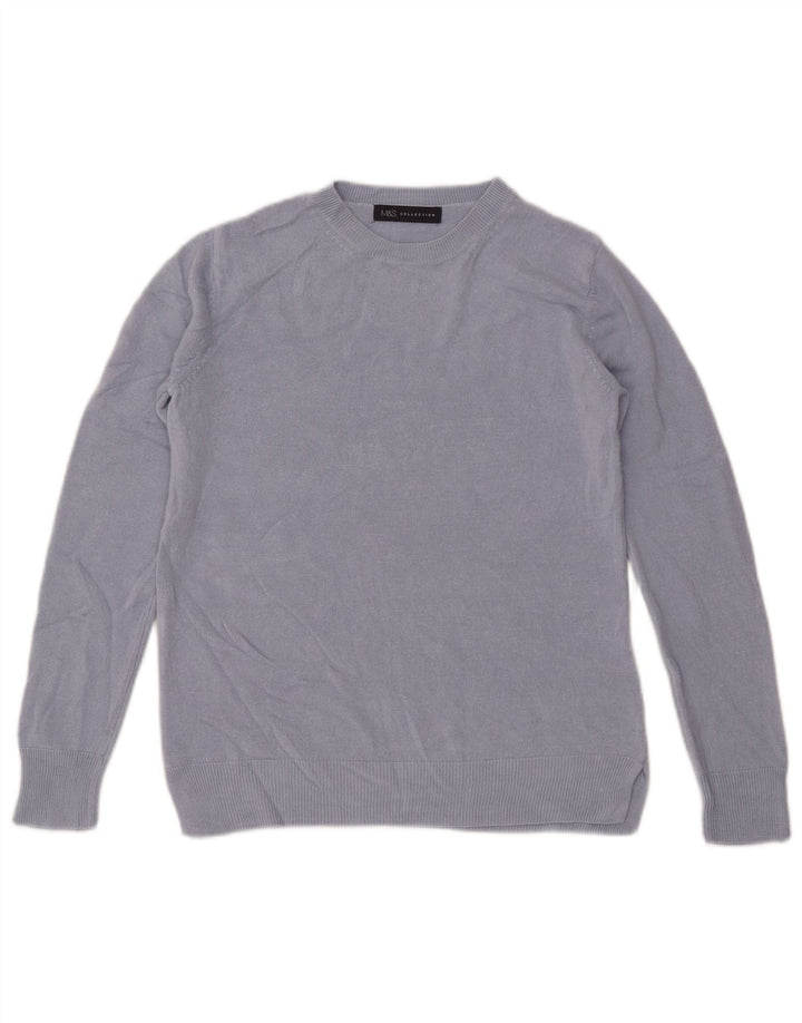 Marks & Spencer Pulover supradimensionat pentru femei cu gâtul turnat UK 10 Small Blue