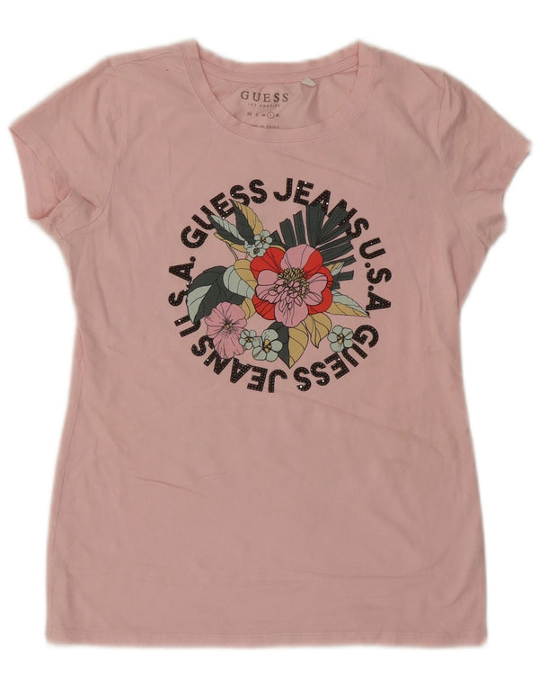 Tricou grafic Guess pentru femei Top UK 14 Large Pink