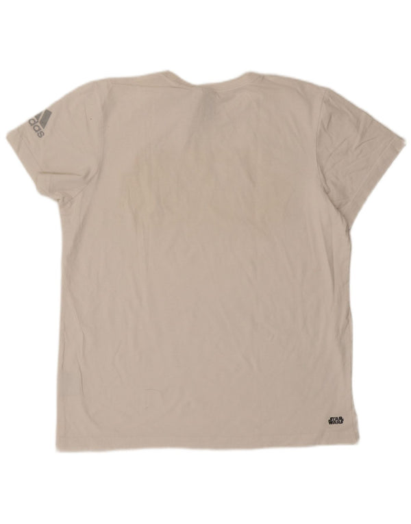 Tricou cu grafic Star Wars Adidas pentru bărbați Top mare din bumbac alb
