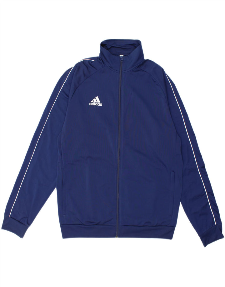 ADIDAS Mens Tracksuit Top Jacket Large Navy Blue Polyester Vintage Adidas and Second-Hand Adidas from Messina Hembry 
