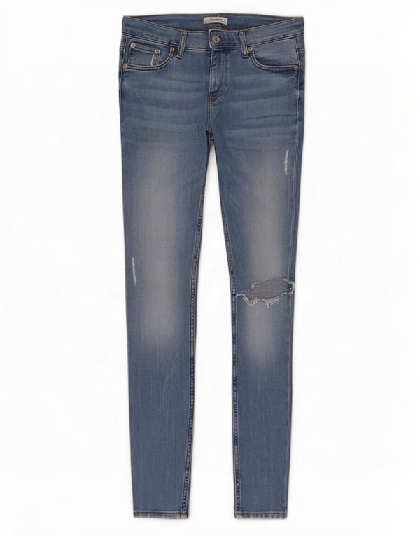 Blugi skinny distressed pentru femei Zara EU 38 Mici L28 L28 Bumbac albastru