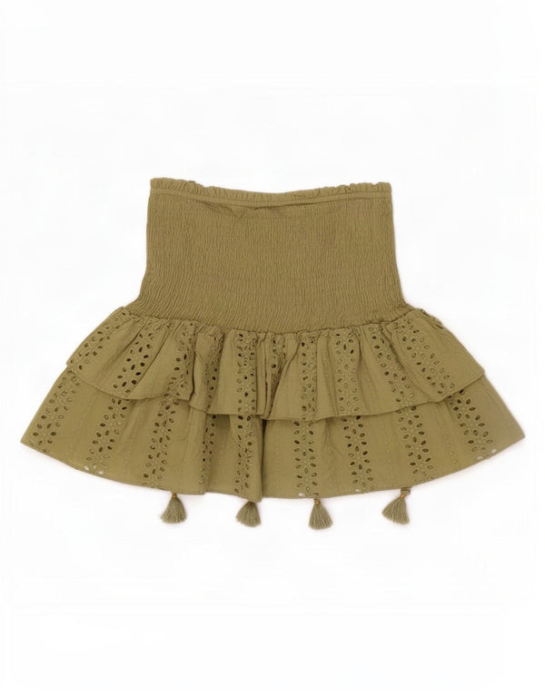 Fusta pentru femeie Zara UK 8 Small Khaki Bumbac