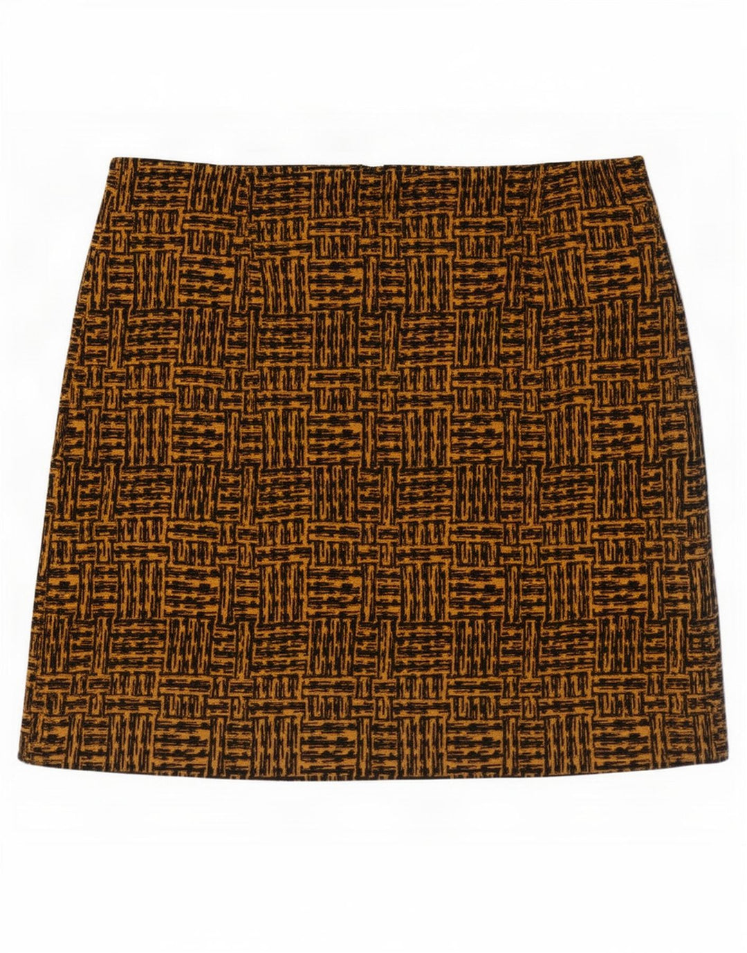 Fusta mini pentru femei Marks & Spencer UK 14 mare W36 maro poliester geometric