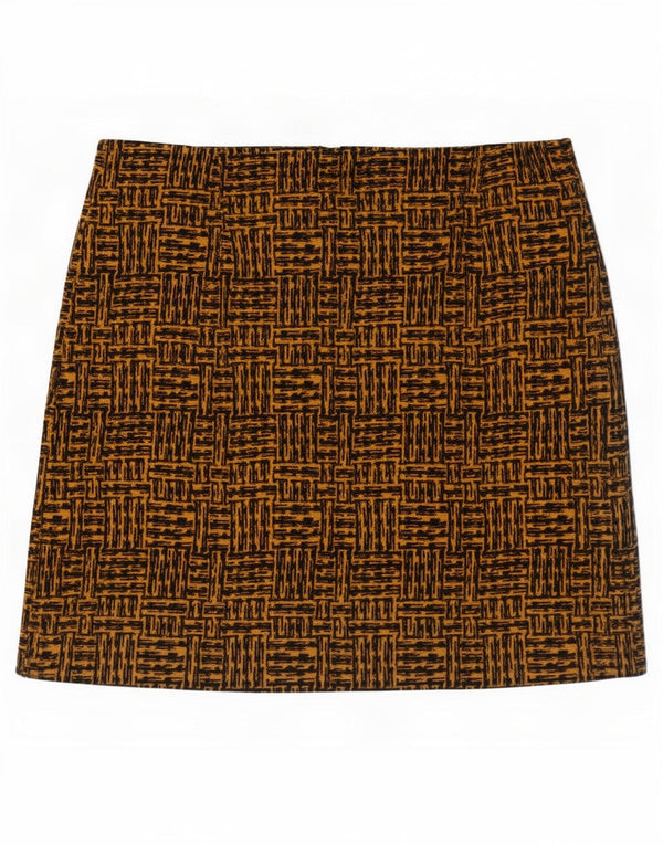 Fusta mini pentru femei Marks & Spencer UK 14 mare W36 maro poliester geometric