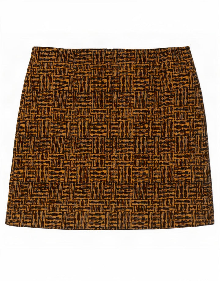 Fusta mini pentru femei Marks & Spencer UK 14 mare W36 maro poliester geometric