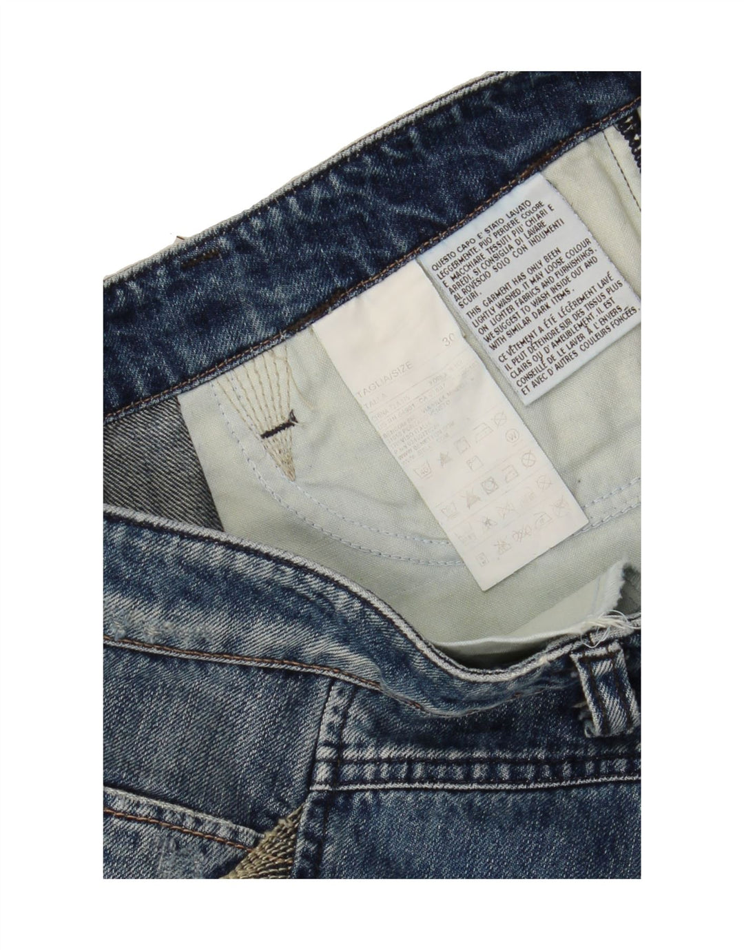 SISLEY Womens Distressed Slim Jeans W30 L34 Blue Cotton Vintage Sisley and Second-Hand Sisley from Messina Hembry 