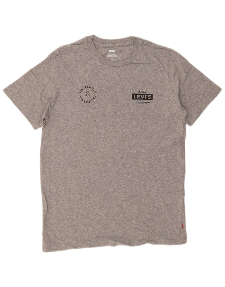 Tricou cu grafic pentru bărbați LEVI'S Top din bumbac cu pete gri mediu