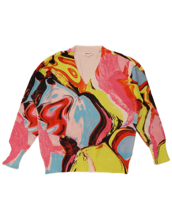 Pulover cu decolteu în V Desigual pentru femei UK 14 Medium Multicolor