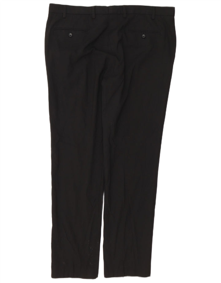 MARKS & SPENCER Pantaloni chino subțiri pentru bărbați L40 L33 Poliester negru