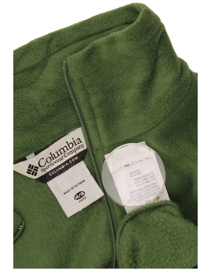 Jachetă fleece Columbia pentru fete 14-15 ani poliester verde
