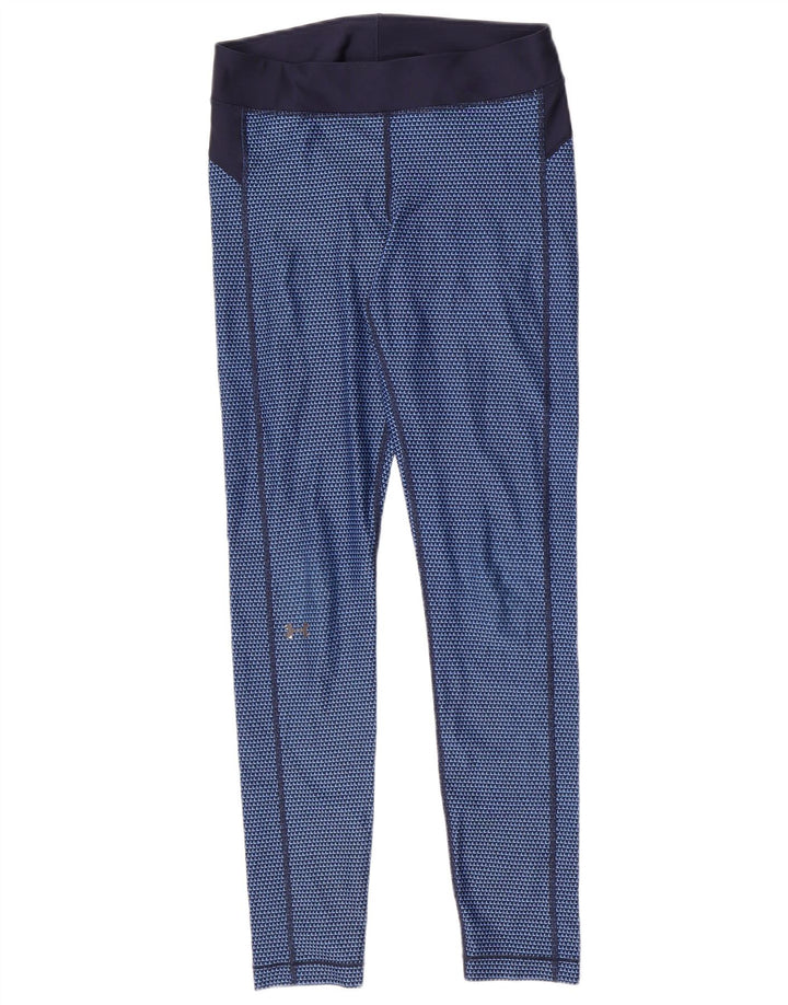 Leggings pentru femei Under Armour, poliester geometric, albastru mediu