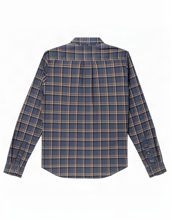 Cămașă de flanel pentru bărbați Eddie Bauer, bumbac carouri albastru mediu