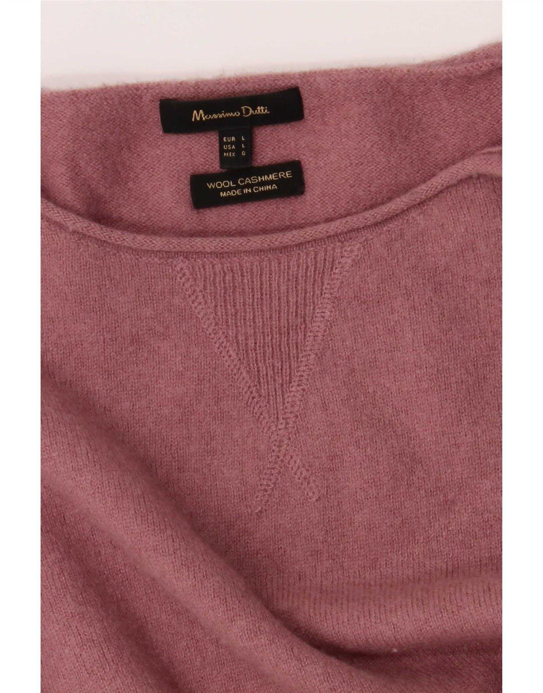 Massimo Dutti Pulover pentru bărbați cu gât de barcă, lână mare, roz