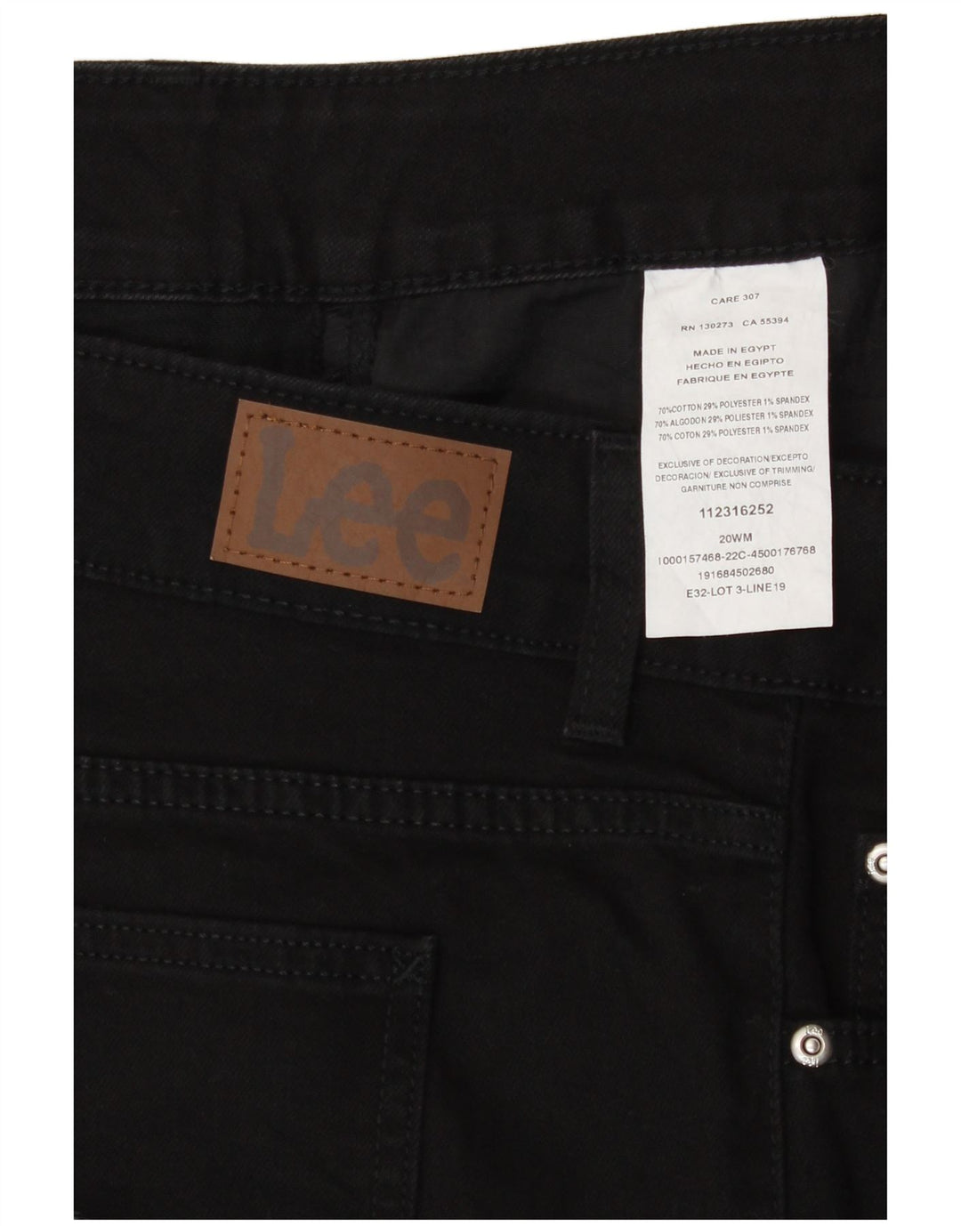 Pantaloni Capri Lee pentru femei cu talie medie cu talie medie US 20 3XL W40 L22 Negri