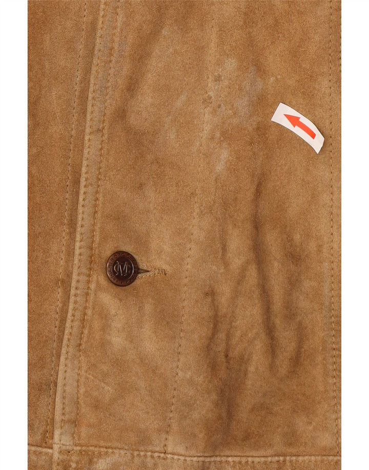 Jachetă Marlboro Classics pentru bărbați din piele intoarsa UK 40, mare, bej