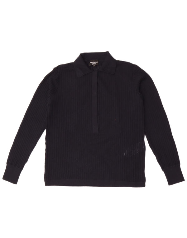 Pulover cu gât polo supradimensionat pentru femei Giorgio Armani IT 38 XS bleumarin