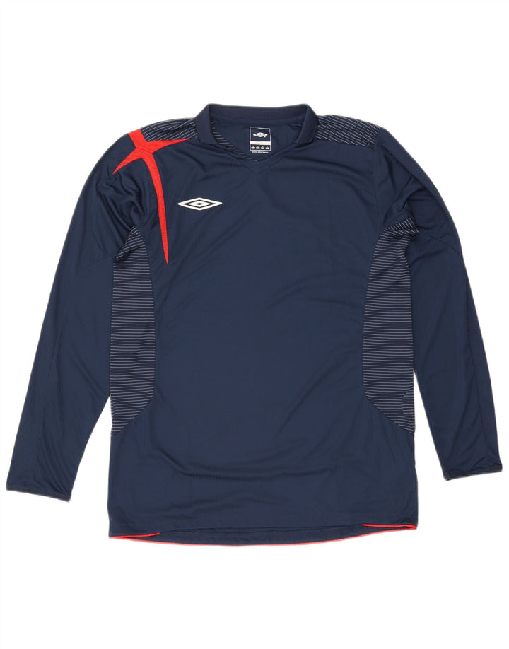 Top pentru bărbați Umbro cu mânecă lungă, mediu, bleumarin, poliester cu dungi