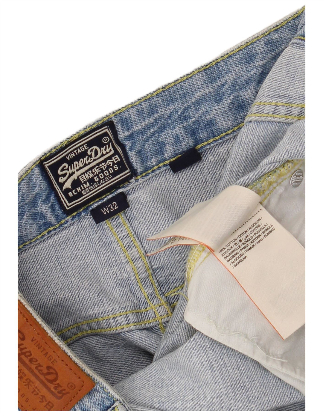 SUPERDRY Fusta mini denim cu talie joasă pentru femei W32, bumbac albastru mare